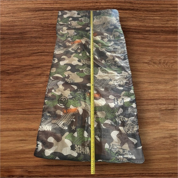Kids Sleeping Bag Camouflage Youth Camping Lightweight Army Green Orange 56x26” - Picture 5 of 7